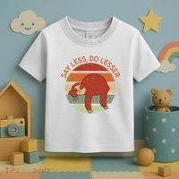 Say Less Do Lesser Sloth Retro Toddler T-Shirt thumb 3