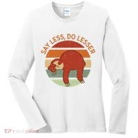 Say Less Do Lesser Sloth Retro Women's Long Sleeve Shirt thumb 0