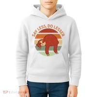 Say Less Do Lesser Sloth Retro Kids Hoodie thumb 4