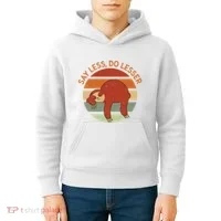 Say Less Do Lesser Sloth Retro Kids Hoodie thumb 4