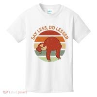 Say Less Do Lesser Sloth Retro Kids T-Shirt thumb 0