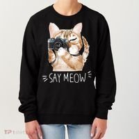 Say Meow Cute Cat Picture Women's Sweatshirt thumb 0