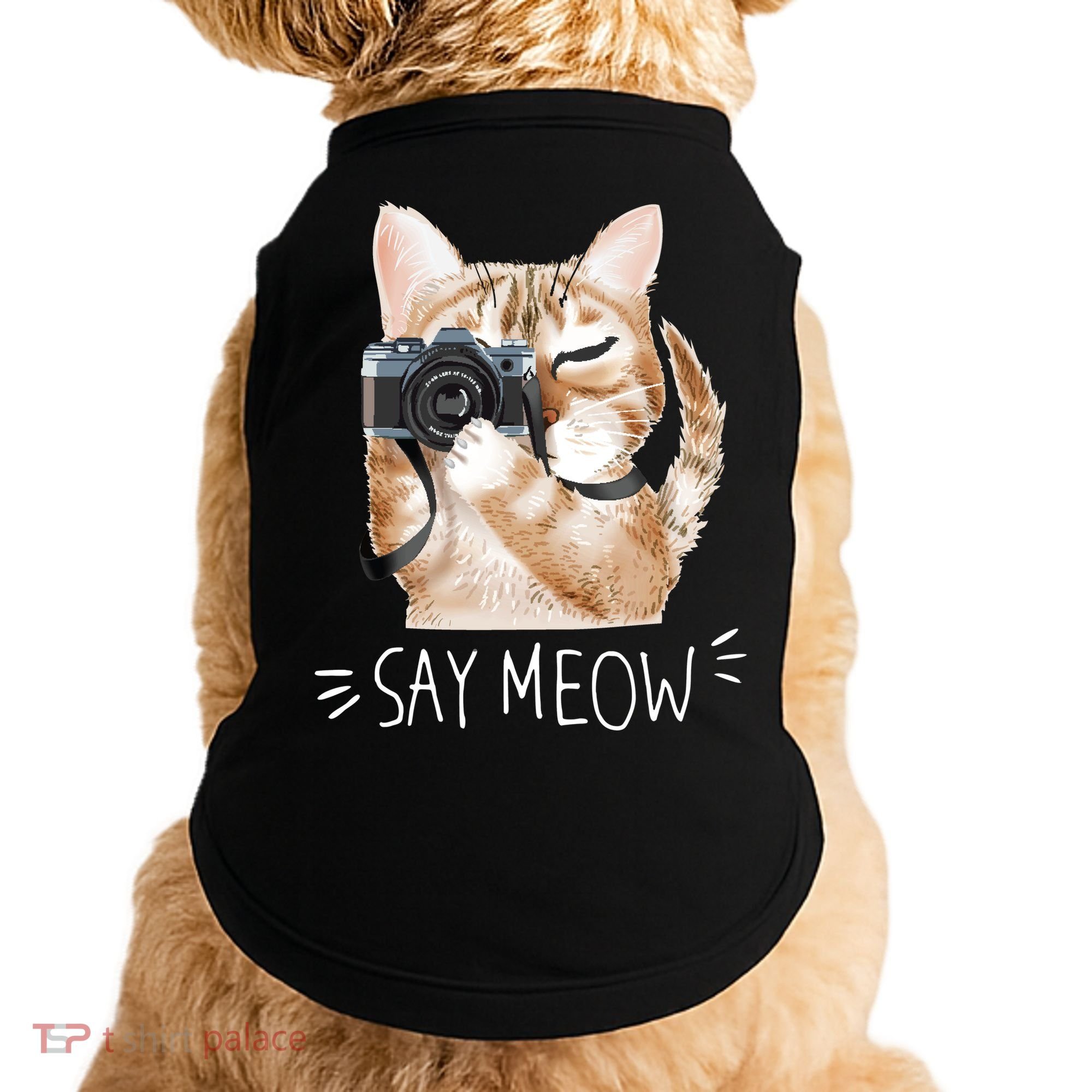 Say Meow Cute Cat Picture Doggie Tank