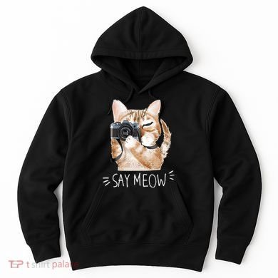 Say Meow Cute Cat Picture Hoodie