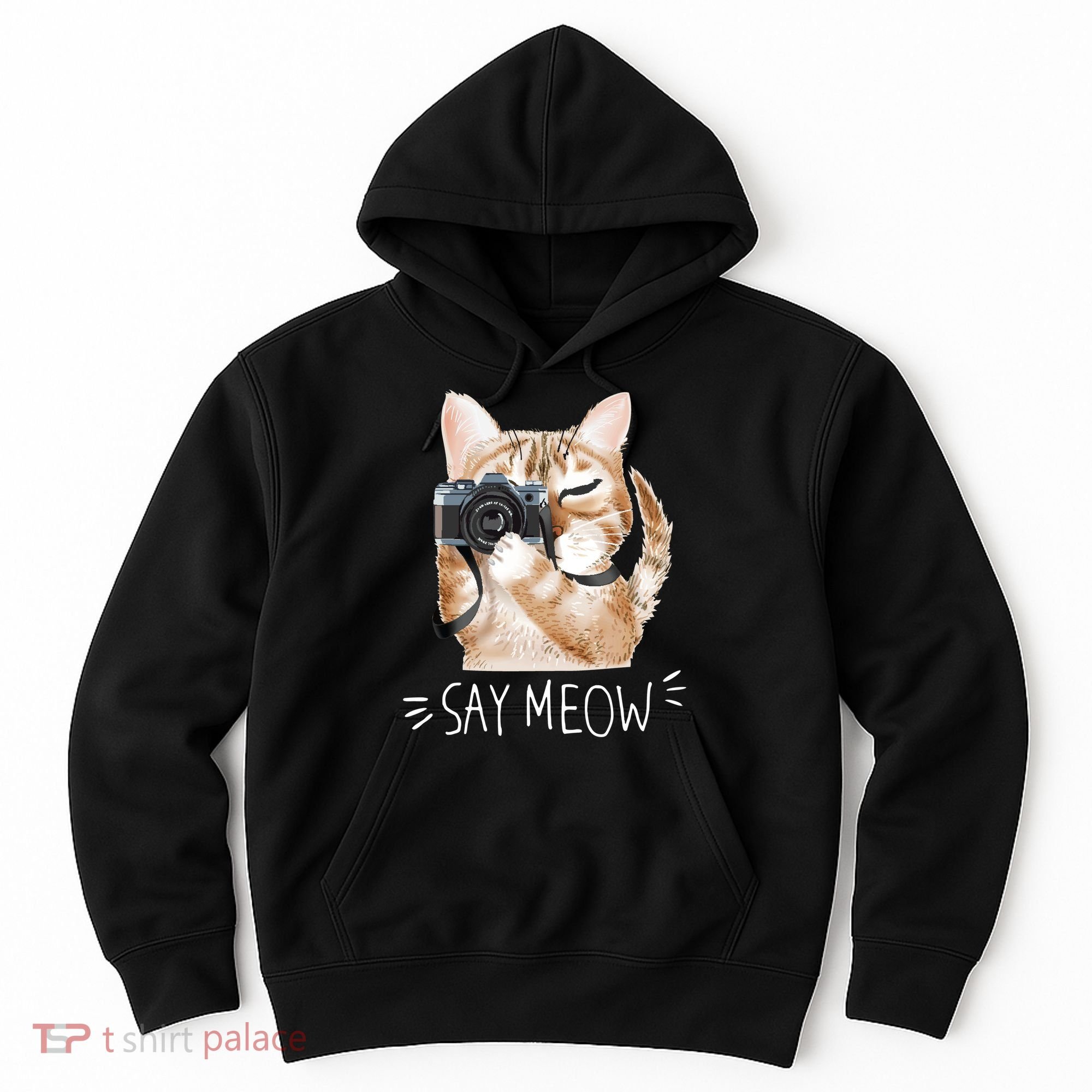 Say Meow Cute Cat Picture Hoodie