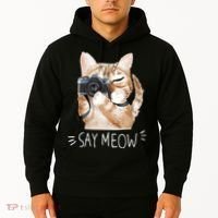 Say Meow Cute Cat Picture Hoodie thumb 2