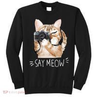 Say Meow Cute Cat Picture Sweatshirt thumb 0