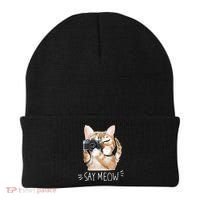 Say Meow Cute Cat Picture Beanie thumb 0