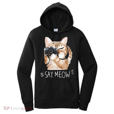 Say Meow Cute Cat Picture Women's Hoodie