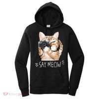 Say Meow Cute Cat Picture Women's Hoodie thumb 0