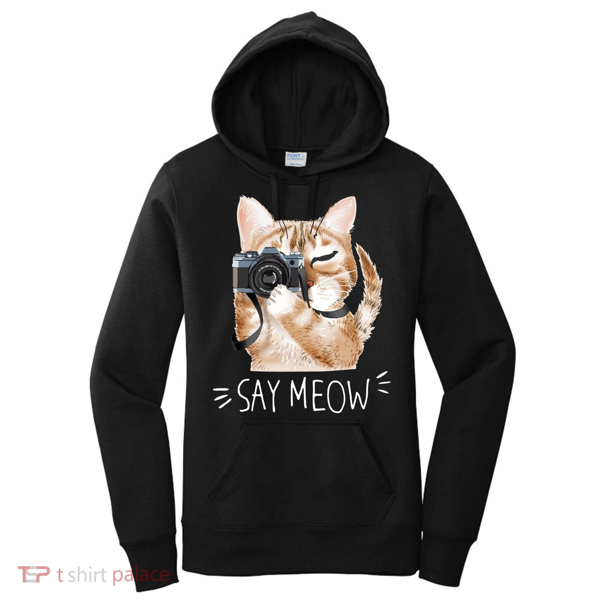 Say Meow Cute Cat Picture Women's Hoodie