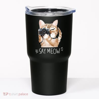 Say Meow Cute Cat Picture Tumbler