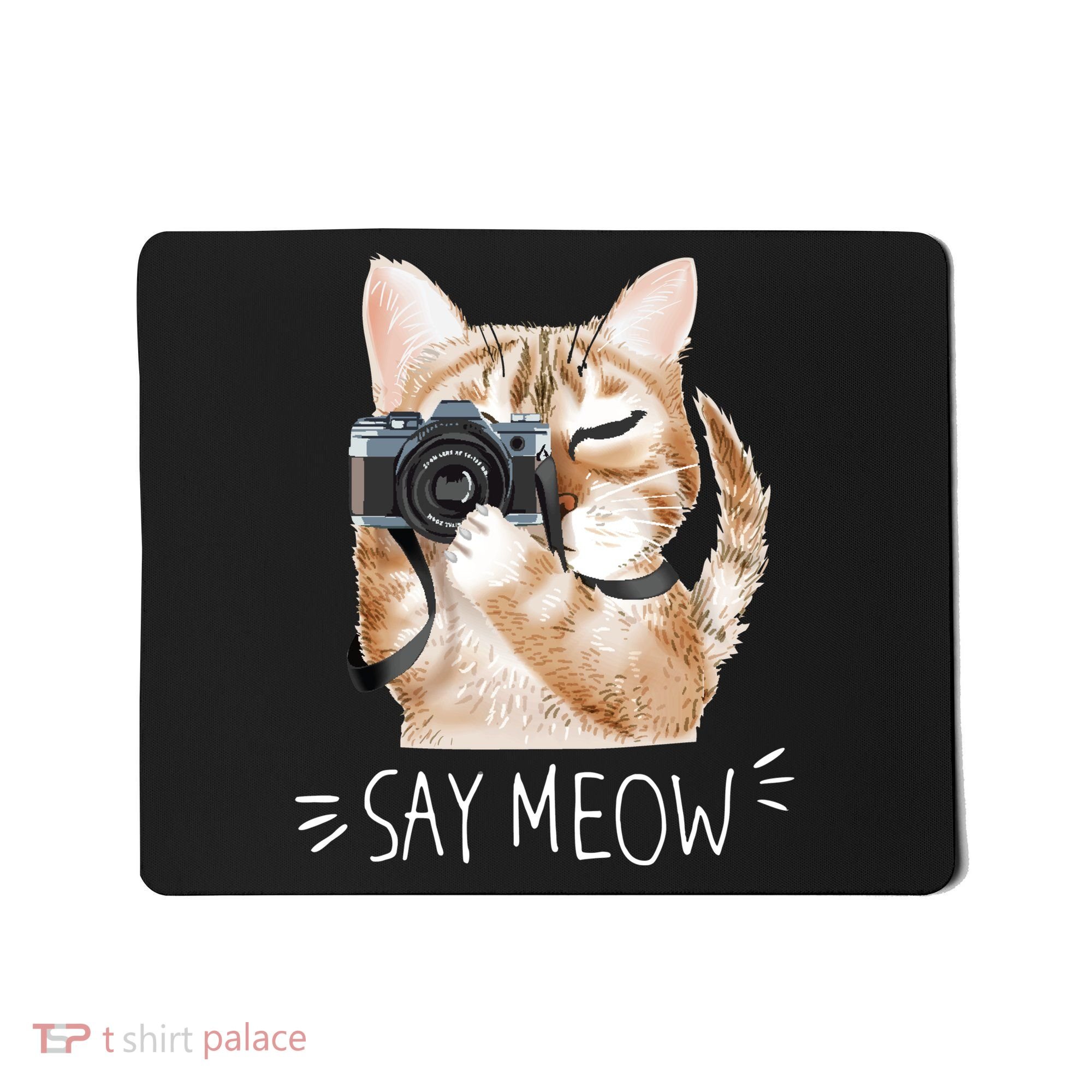 Say Meow Cute Cat Picture Mousepad