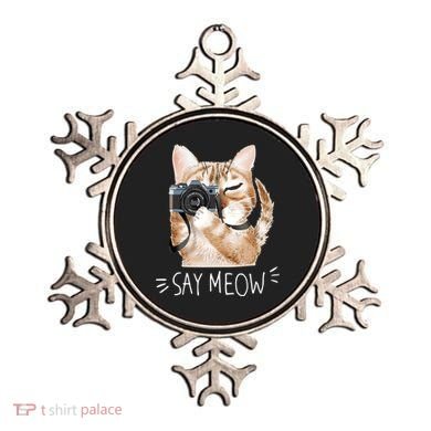 Say Meow Cute Cat Picture Ornament