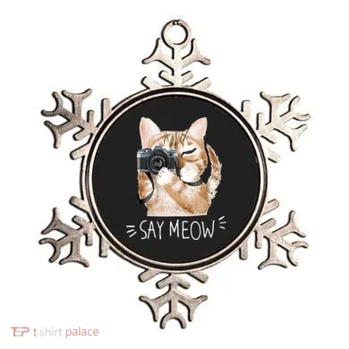 Say Meow Cute Cat Picture Ornament