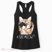Say Meow Cute Cat Picture Women's Tank Top thumb 0