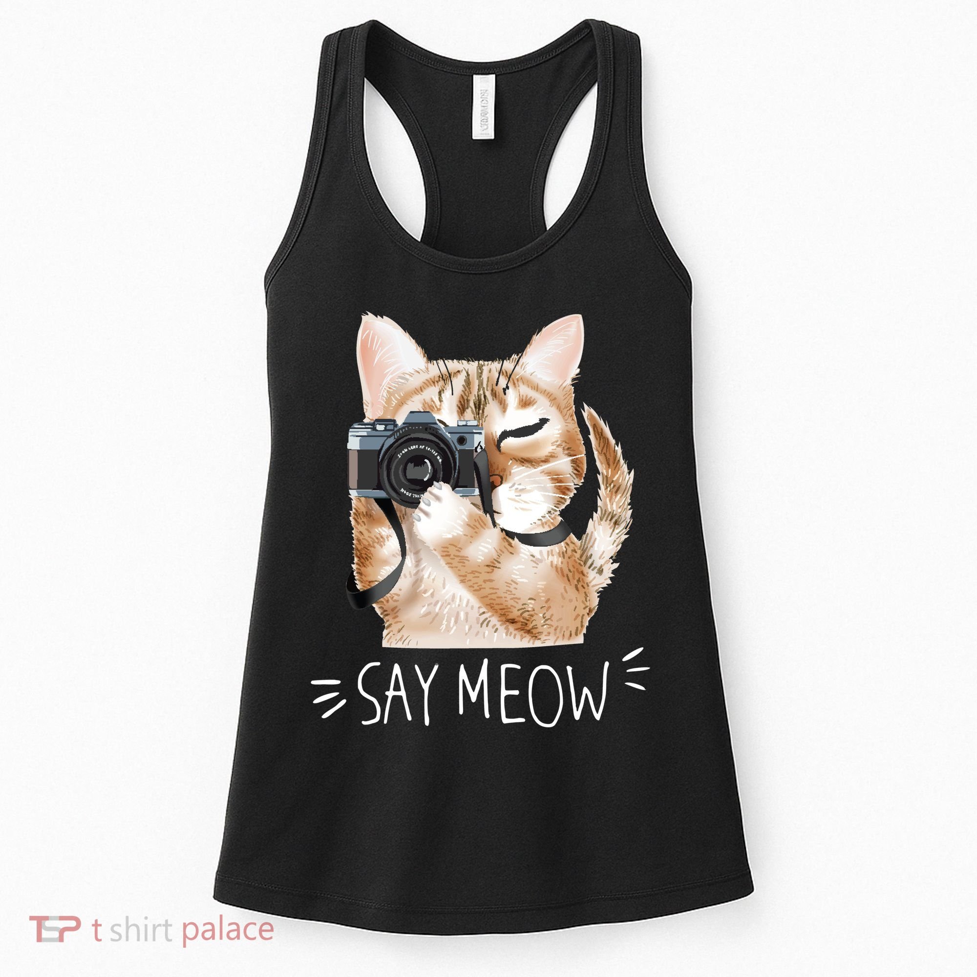 Say Meow Cute Cat Picture Women's Tank Top