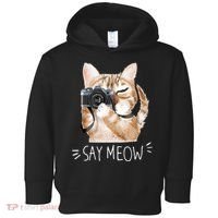 Say Meow Cute Cat Picture Toddler Hoodie thumb 0