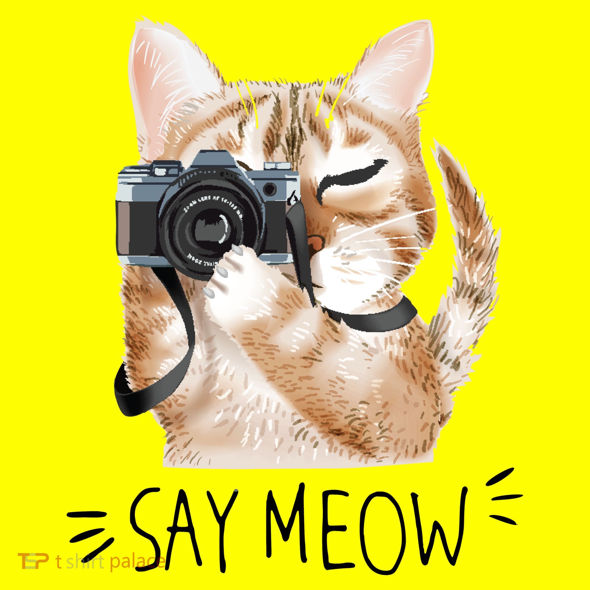 Say Meow Cute Cat Picture Long Sleeve Shirt