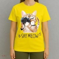 Say Meow Cute Cat Picture T-Shirt thumb 4