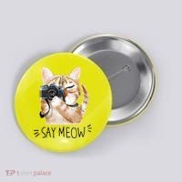 Say Meow Cute Cat Picture Button thumb 0