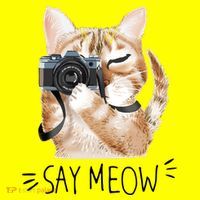 Say Meow Cute Cat Picture Polo thumb 2