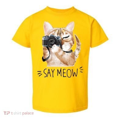 Say Meow Cute Cat Picture Toddler T-Shirt
