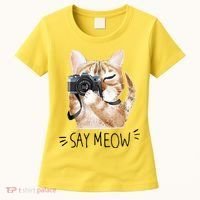 Say Meow Cute Cat Picture Women's T-Shirt thumb 0