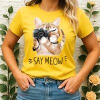 Say Meow Cute Cat Picture Women's T-Shirt thumb 2