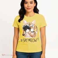 Say Meow Cute Cat Picture Women's T-Shirt thumb 4
