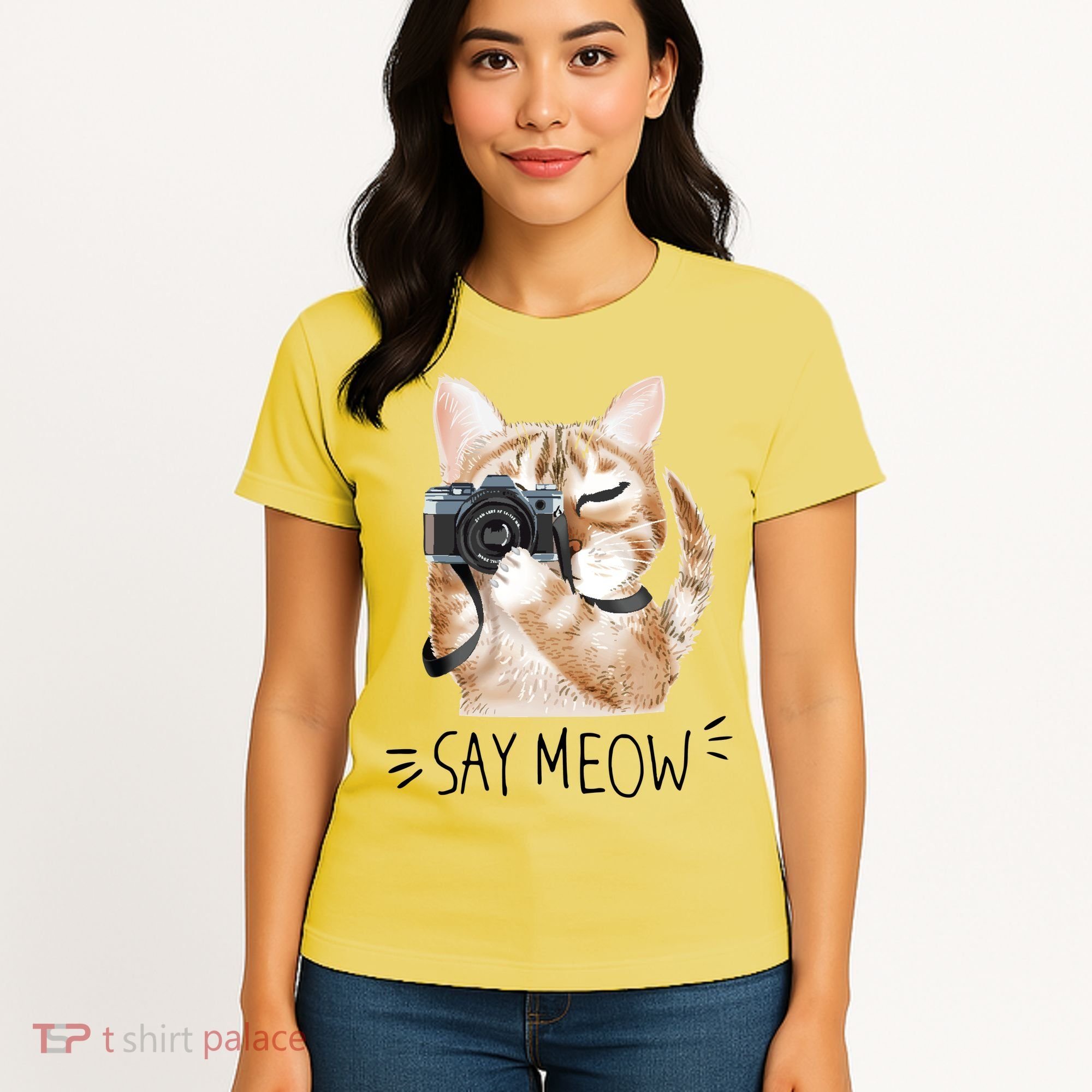 Say Meow Cute Cat Picture Women's T-Shirt