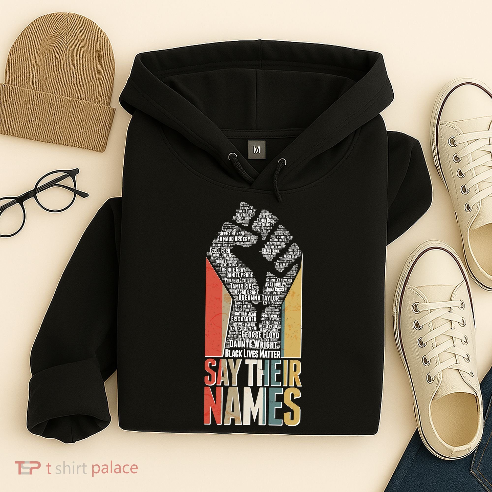 Say Their Names Black Lives Matter Remembering Victim Names Hoodie
