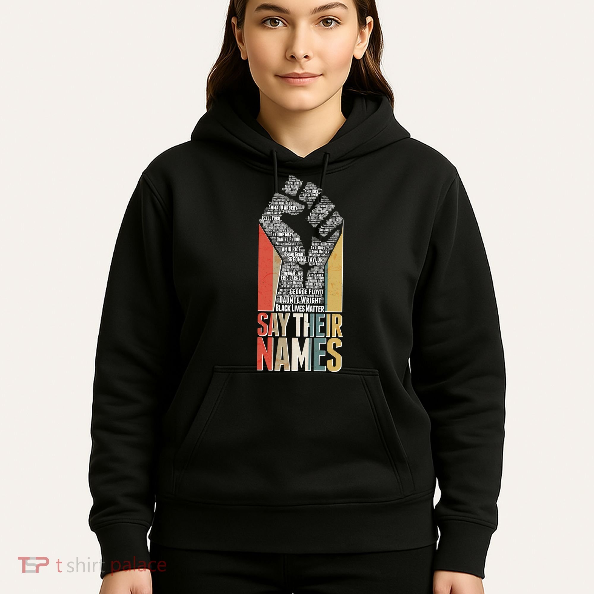 Say Their Names Black Lives Matter Remembering Victim Names Hoodie