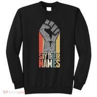 Say Their Names Black Lives Matter Remembering Victim Names Sweatshirt thumb 0