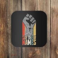 Say Their Names Black Lives Matter Remembering Victim Names Coaster thumb 0