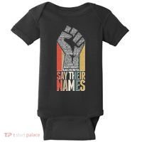 Say Their Names Black Lives Matter Remembering Victim Names Baby Bodysuit thumb 0
