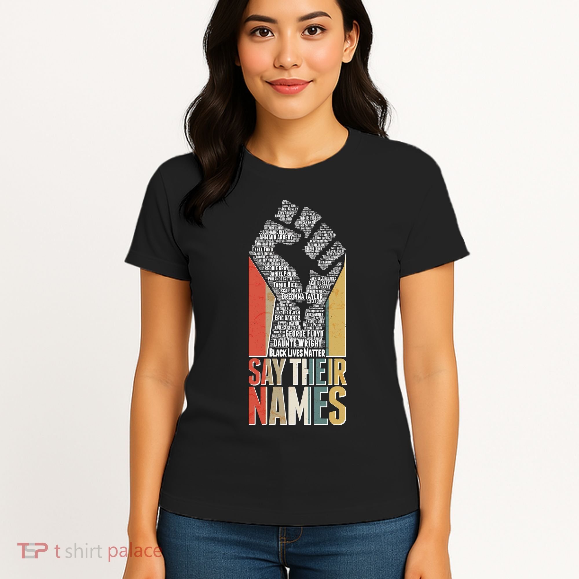 Say Their Names Black Lives Matter Remembering Victim Names Women's T-Shirt