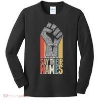 Say Their Names Black Lives Matter Remembering Victim Names Kids Long Sleeve Shirt thumb 0