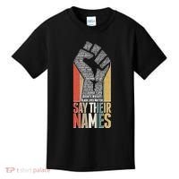 Say Their Names Black Lives Matter Remembering Victim Names Kids T-Shirt thumb 0