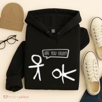 Stickman Are You Ok Cartoon Be Kind Good Help Support Hoodie thumb 4