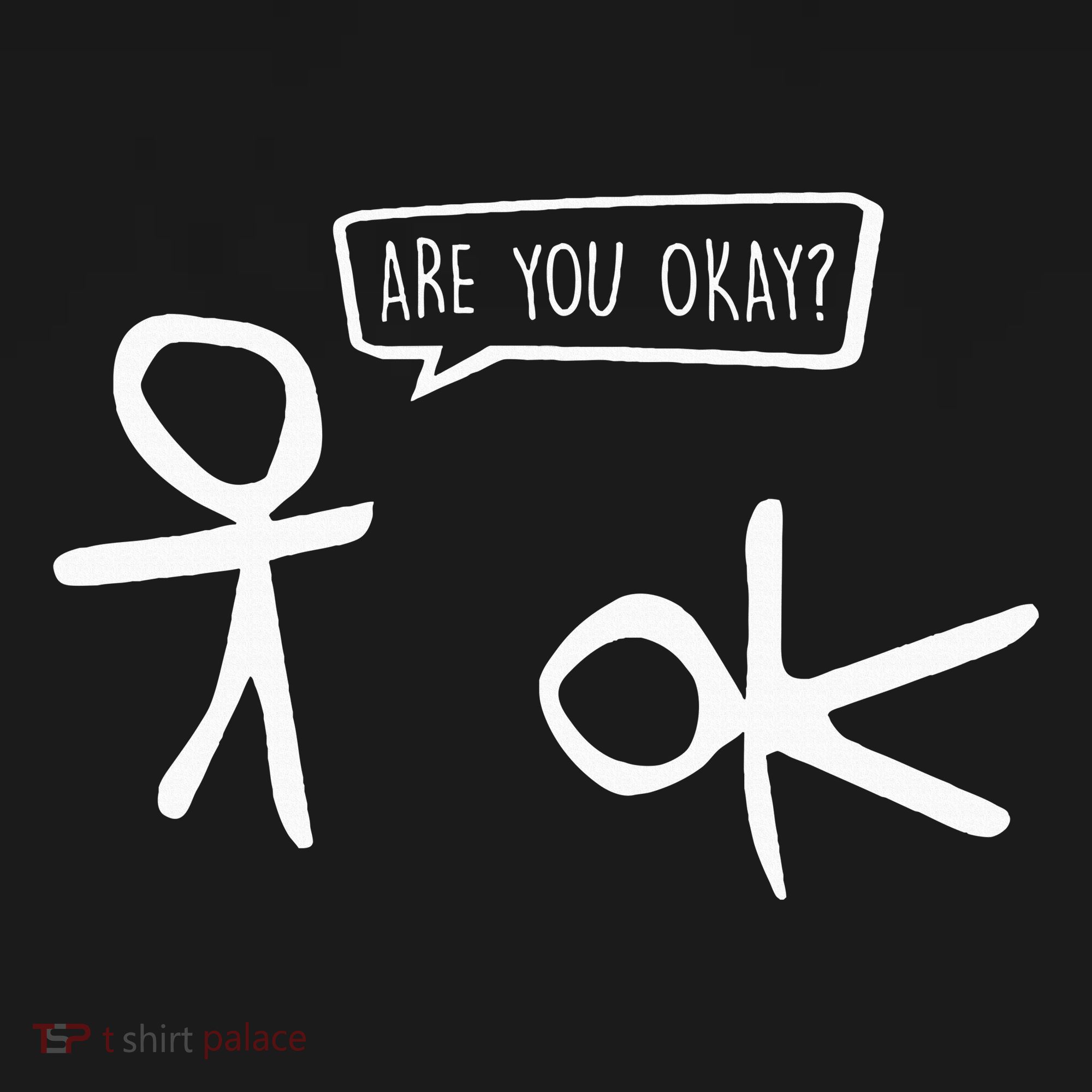Stickman Are You Ok Cartoon Be Kind Good Help Support Women's Tank Top
