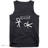 Stickman Are You Ok Cartoon Be Kind Good Help Support Tank Top thumb 0