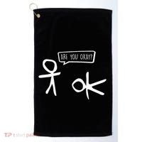 Stickman Are You Ok Cartoon Be Kind Good Help Support Golf Towel thumb 0