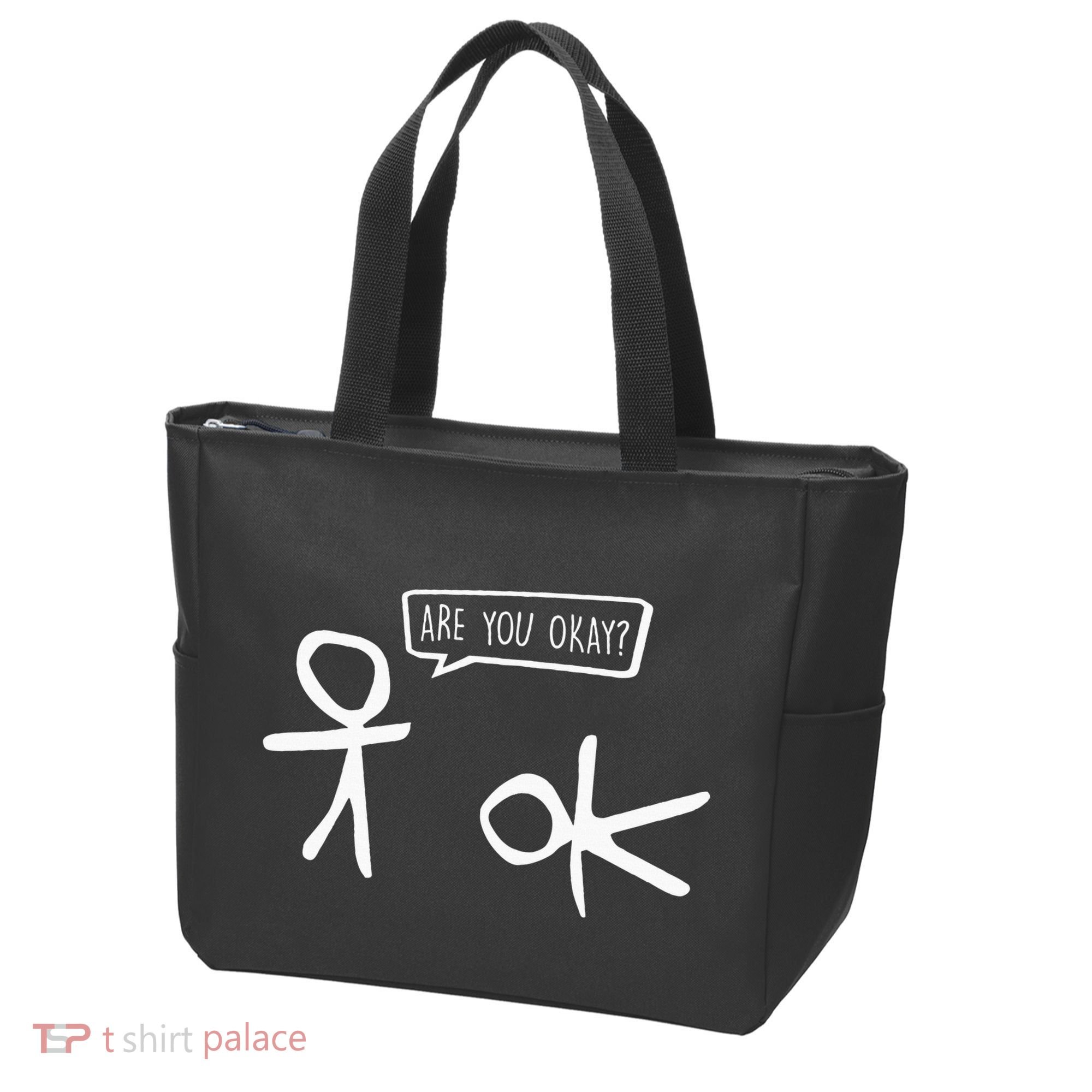 Stickman Are You Ok Cartoon Be Kind Good Help Support Tote Bag
