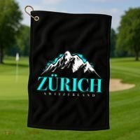 Swiss Alps Zurich Switzerland Golf Towel thumb 1