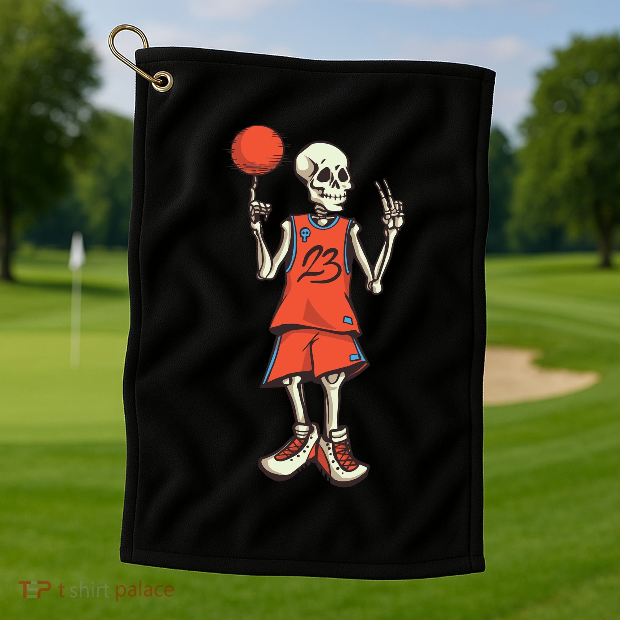 Skeleton Basketball Golf Towel