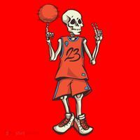 Skeleton Basketball Santa Hat thumb 1