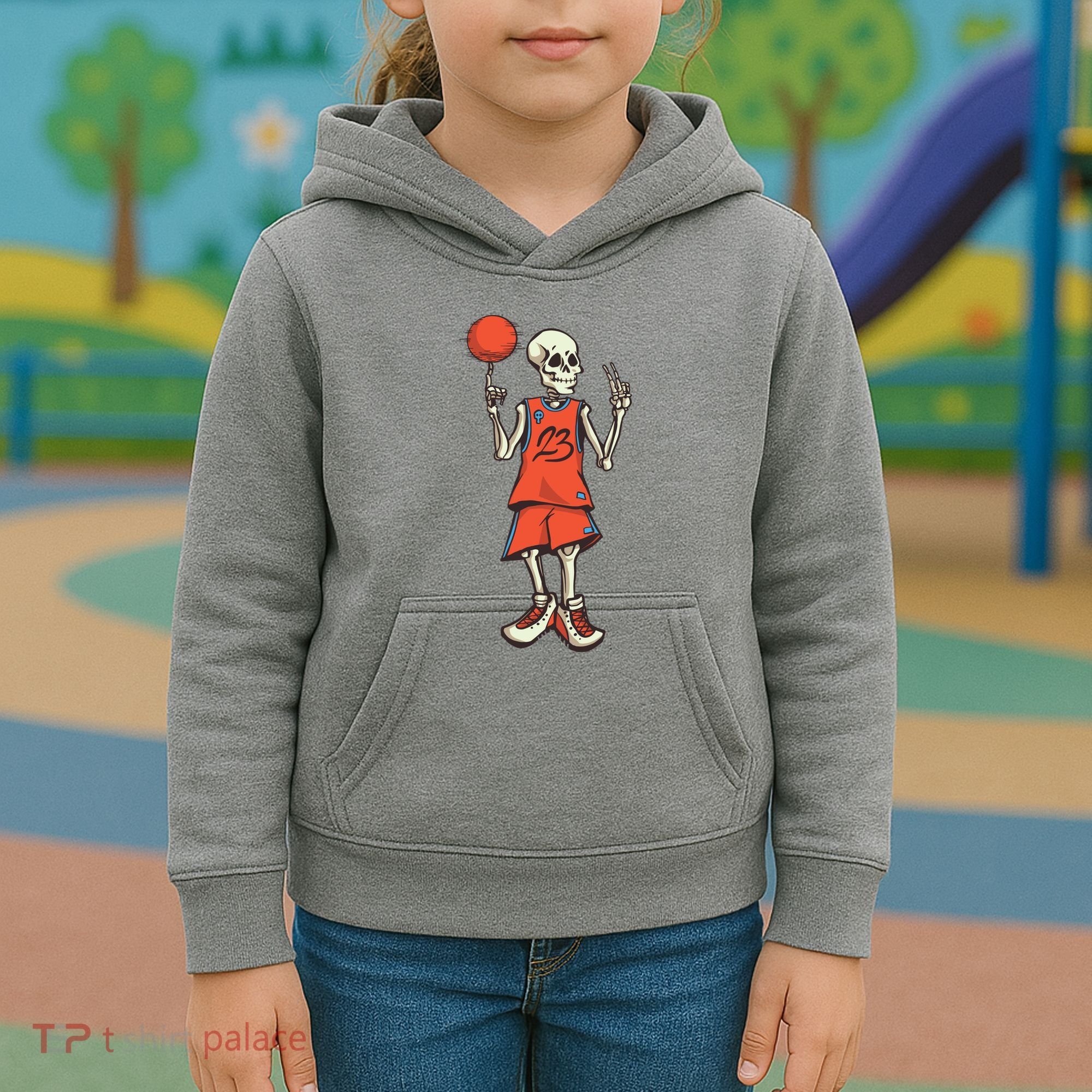 Skeleton Basketball Kids Hoodie