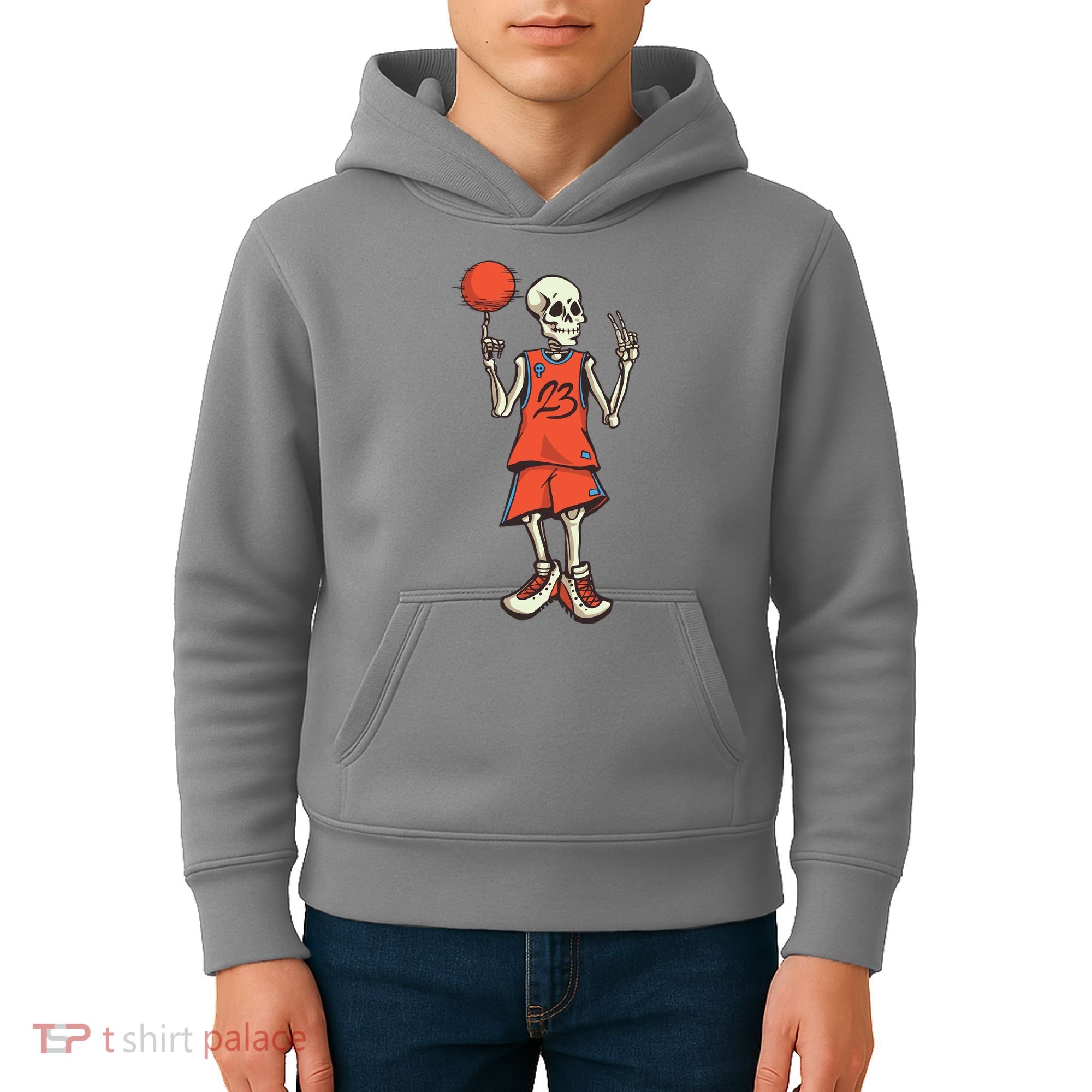 Skeleton Basketball Kids Hoodie
