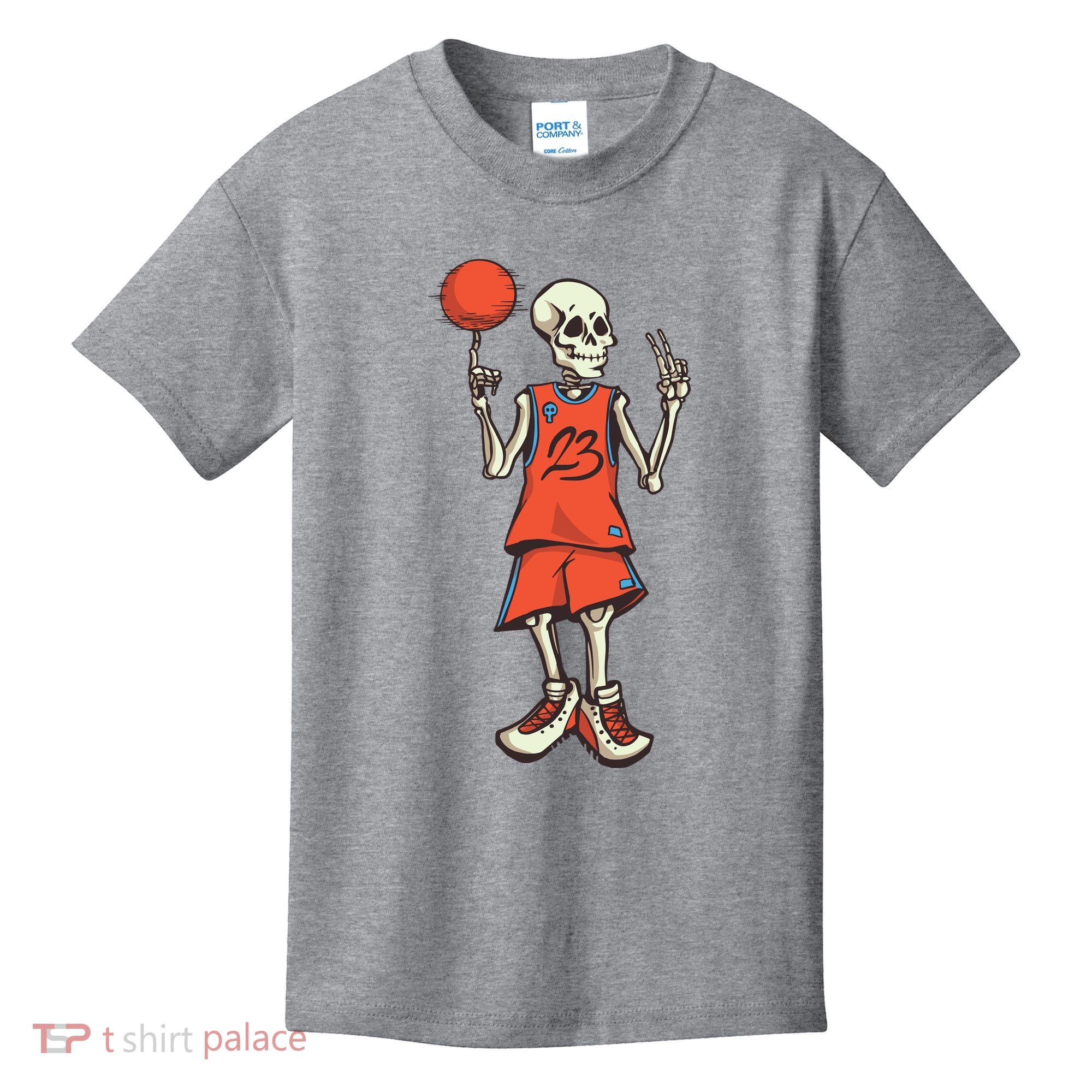 Skeleton Basketball Kids T-Shirt